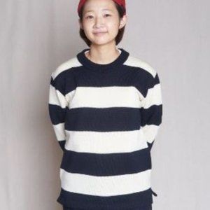 Dehen Striped Naval Crew Navy / Off White Small